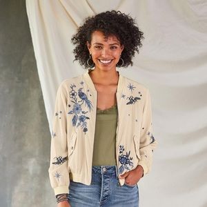 JohnnyWas 100% silk bomber jacket